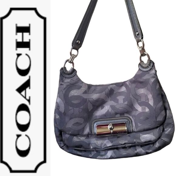 Classic Coach Small Shoulder Bag Gray & Silver - Excellent Condition Purse - Picture 1 of 16